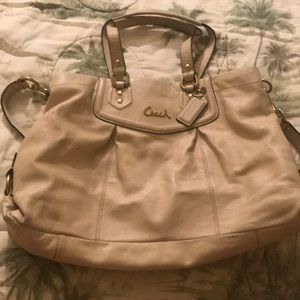 Coach Ashley Bag Ivory and Gold